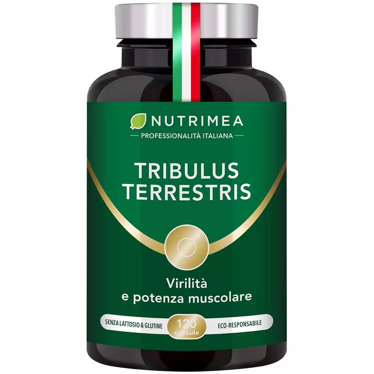 Sfondo bianco del portapillole Tribulus Terrestris - Libido ed Energia