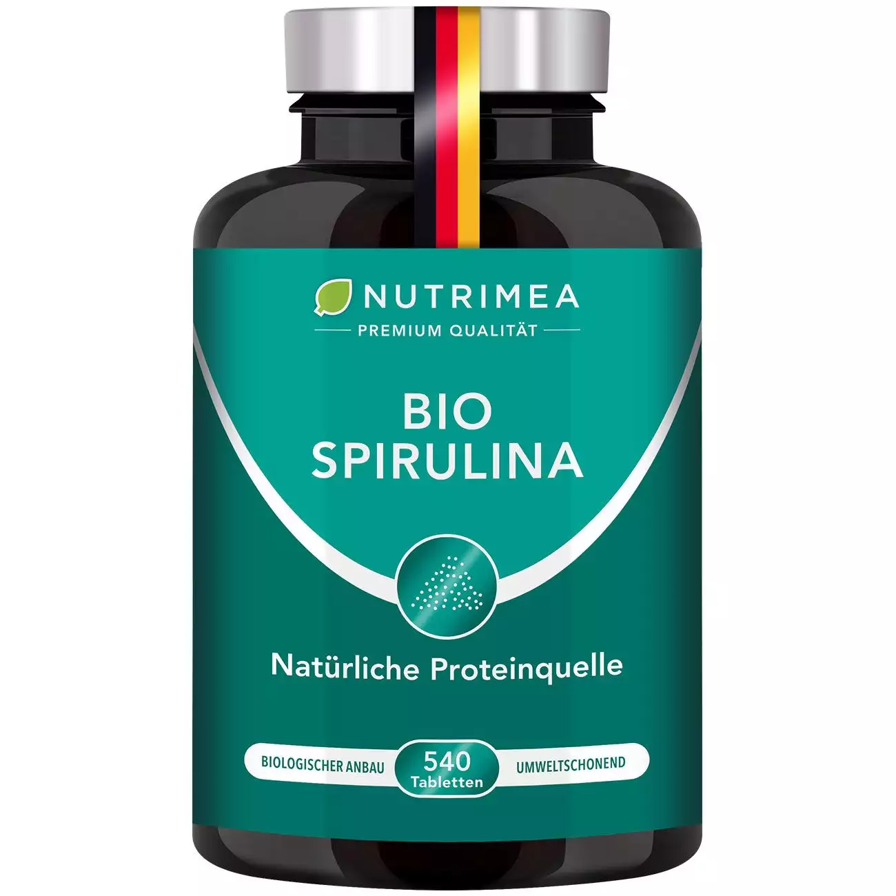 Weißer Hintergrund der Pillenbox von DETOX Spirulina BIO