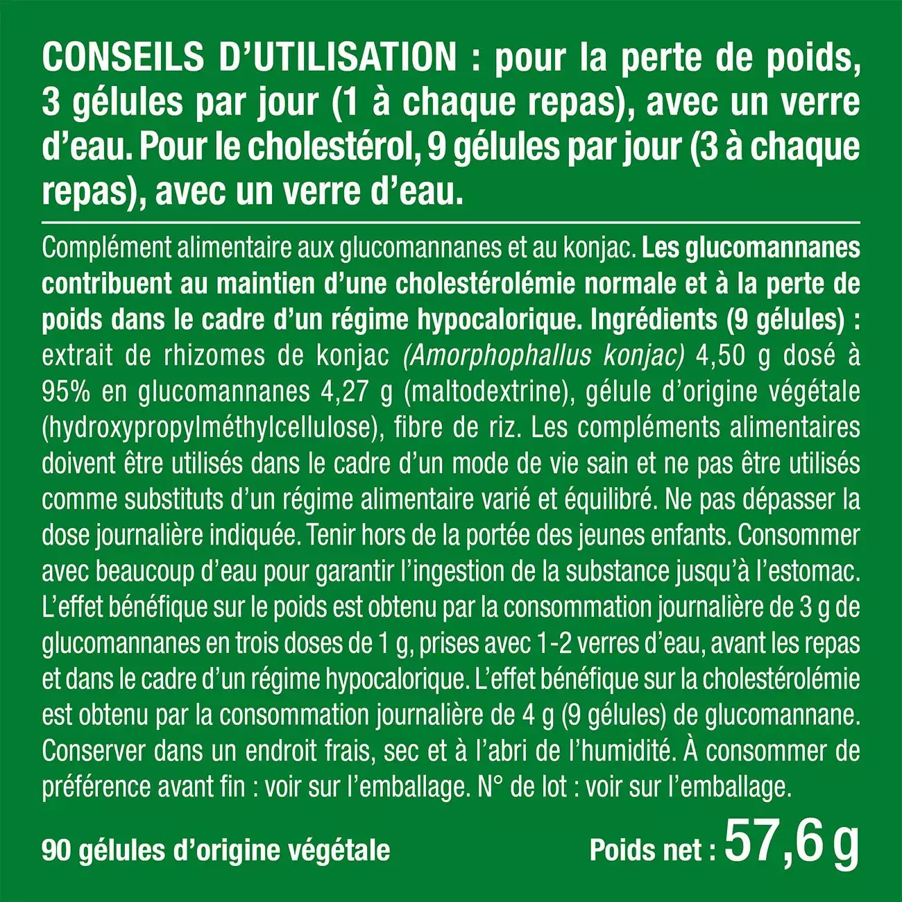 Konjac BIO (en poudre) - glucomannane à 85 %